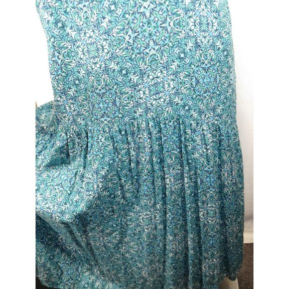 Terra & Sky Blue Floral Vine Print Short Sleeve Maxi Dress Plus Size 14W - Picture 7 of 11